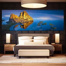 Load image into Gallery viewer, Lake  Baikal  Canvas  Wall  Art  Blue  Beach  Ocean  Mountains  Bedroom  1  Piece  Canvas  Artwork  Yellow  Shaman  Mountain  Cliff  Landscape  Canvas  Print In Bedroom
