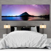 Load image into Gallery viewer, Landscape Galaxy Canvas Print Thailand Purple Sky Night Stars 1 Piece Canvas Blue Sky Landscape Mountain Milky Way Canvas Wall Art For Bedroom
