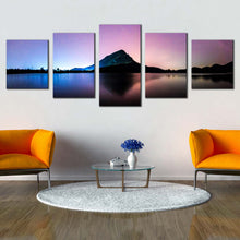 Load image into Gallery viewer, Landscape Galaxy Canvas Print Thailand Purple Sky Night Stars 5 Piece Canvas Blue Sky Landscape Mountain Milky Way Canvas Wall Art For Living Room
