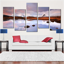 Load image into Gallery viewer, Landscape of Glencoe mountain cover by snow multi panel canvas print For Living Room
