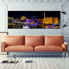 Load image into Gallery viewer, Large  Las  Vegas  Skyline  At  Night  Canvas  Art In Living Room
