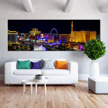 Load image into Gallery viewer, Las  Vegas  city  at  night  panoramic  canvas  print For Living Room
