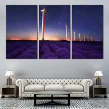 Load image into Gallery viewer, Lavender  Field  Canvas  Wall  Art  Purple  Lavender  Landscape  Scenery  Living  Room  3  Piece  Canvas For Living Room
