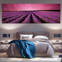 Load image into Gallery viewer, Lavender  Fields  Canvas  Wall  Art  Purple  Fields  Scenery  Sunrise  1  Piece  Multi  Canvas  Beautiful  Black  Valensole  Plateau  Landscape  Canvas  Print For Bedroom
