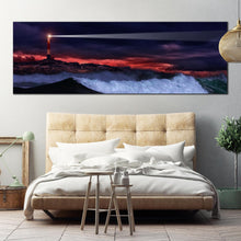 Load image into Gallery viewer, Lighthouse  beam  Island  at  Dawn  panoramic  artwork  for  living  room In Bedroom
