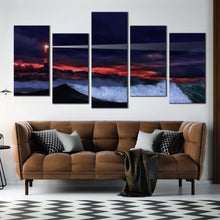 Load image into Gallery viewer, Lighthouse sunset 5 piece canvas home decor In Living Room
