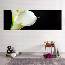 Load image into Gallery viewer, Lily Flower Canvas Wall Art White Lilies Isolated 1 Piece Canvas Artwork Black Background Flower Canvas Print For Living Room
