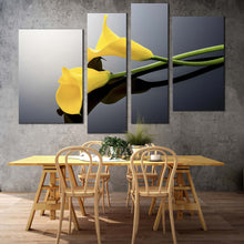 Load image into Gallery viewer, Lily Flowers Canvas Wall Art Yellow Lily Floral Canvas Print Isolated Lilies 4 Piece Multiple Canvas
