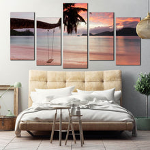 Load image into Gallery viewer, Mahe beach seychelles beautiful Ocean Sky Palm Tree 5 Piece Home Decor For Your Bedroom
