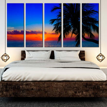 Load image into Gallery viewer, Maldives Beautiful Ocean Sky Palm Tree 5 PieceHome Decor In Bedroom
