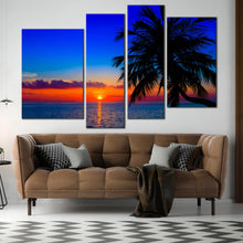 Load image into Gallery viewer, Maldives Beautiful Ocean Sky Palm Tree Multi Panel Home Decor 
