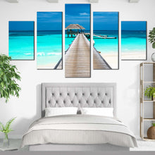 Load image into Gallery viewer, Maldives  Pier  overwater  hut  wall  art  decor In Bedroom
