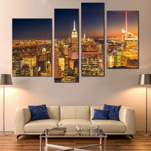 Load image into Gallery viewer, Manhattan City Canvas Wall Art New York Empire State Building  4 Piece Canvas Print
