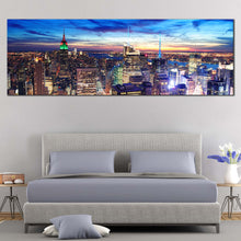 Load image into Gallery viewer, Manhattan  Cityscape  Canvas  Wall  Art  Dramatic  Blue  Sky  Multi  Canvas  NYC  Skyline  Aerial  View  Canvas  Print For Bedroom
