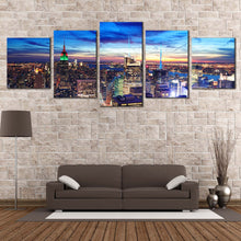 Load image into Gallery viewer, Manhattan Cityscape Canvas Wall Art Dramatic Blue Sky Multi Canvas NYC Skyline Aerial View Canvas Print For Living Room
