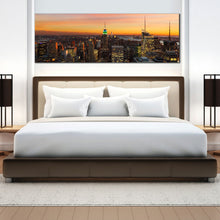 Load image into Gallery viewer, Manhattan  skyline  city  lights  blue  sky  lights  New  York  panoramic  canvas  print For Bedroom
