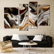 Load image into Gallery viewer, Marble Stone Canvas Print Golden Abstract Marble 4 Piece Canvas Set Black Marble Modern Abstract Canvas Wall Art
