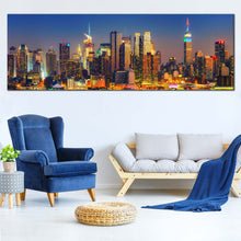 Load image into Gallery viewer, Midtown Manhattan Canvas Wall Art Orange Sky NYC Cityscape Wide Canvas New York Empire State Building Living Room 1 Piece Canvas Print For Living Room
