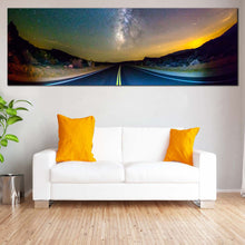 Load image into Gallery viewer, Milky  Way  Canvas  Wall  Art  Yellow  Sunset  Stars  Sky  Scenery  Living  Room  1  Piece  Canvas  Print For Living Room
