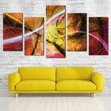 Load image into Gallery viewer, Modern Abstract Canvas Print Abstract Bright Fractal Canvas Wall Art Colorful Abstract Electric Fractal 5 Piece Multiple Canvas
