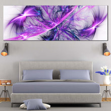 Load image into Gallery viewer, Modern Abstract Canvas Wall Art Purple Abstract Fractal Canvas Print Blue Elegant Abstract Design 1 Piece Canvas For Bedroom
