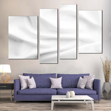 Load image into Gallery viewer, Modern Abstract Canvas Wall Art Abstract White Fabric Textures 4 Piece Canvas Grey Wavy Fabric Canvas Print
