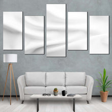 Load image into Gallery viewer, Modern Abstract Canvas WallArt Abstract White Fabric Textures 5 Piece Canvas Grey Wavy Fabric Canvas Print
