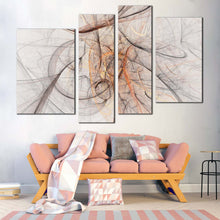 Load image into Gallery viewer, Modern Abstract Canvas Wall Art Contemporary Orange Abstract Canvas Print White Abstract Patterns 4 Piece Canvas
