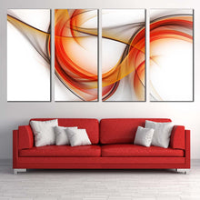 Load image into Gallery viewer, Modern Abstract Canvas Wall Art Orange Red Abstract Shape 4 Piece Canvas Print Beautiful Abstract Forms Multi Canvas Artwork In Living Room
