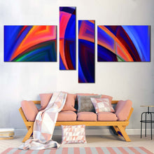 Load image into Gallery viewer, Modern Abstract Canvas Print Contemporary Blue Abstract   4 Piece Canvas Wall Art Orange Abstract Shapes Multi Canvas For Your Living room
