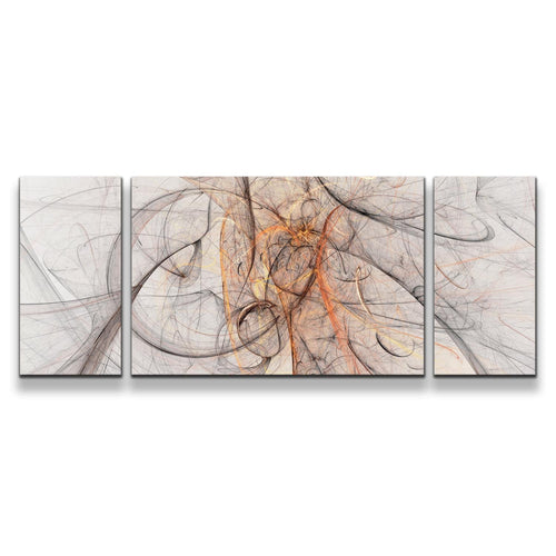 Modern Abstract Canvas Print White Digital Abstract Elements 3 Piece Canvas Wall Art Orange Graphic Abstract Triptych Canvas Set
