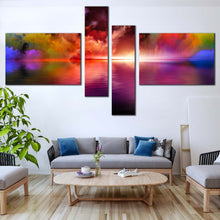 Load image into Gallery viewer, Modern Abstract Canvas Wall Art Abstract Clouds Canvas Print Colorful Ocean Sky   4 Piece Multi Canvas Artwork For Living Room
