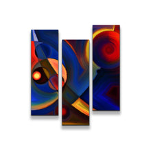 Load image into Gallery viewer, Modern  Abstract  Canvas  Wall  Art  Abstract  Forms  3  Piece  Canvas  Print  Colorful  Modern  Circular  Shapes  Triptych  Multi  Canvas
