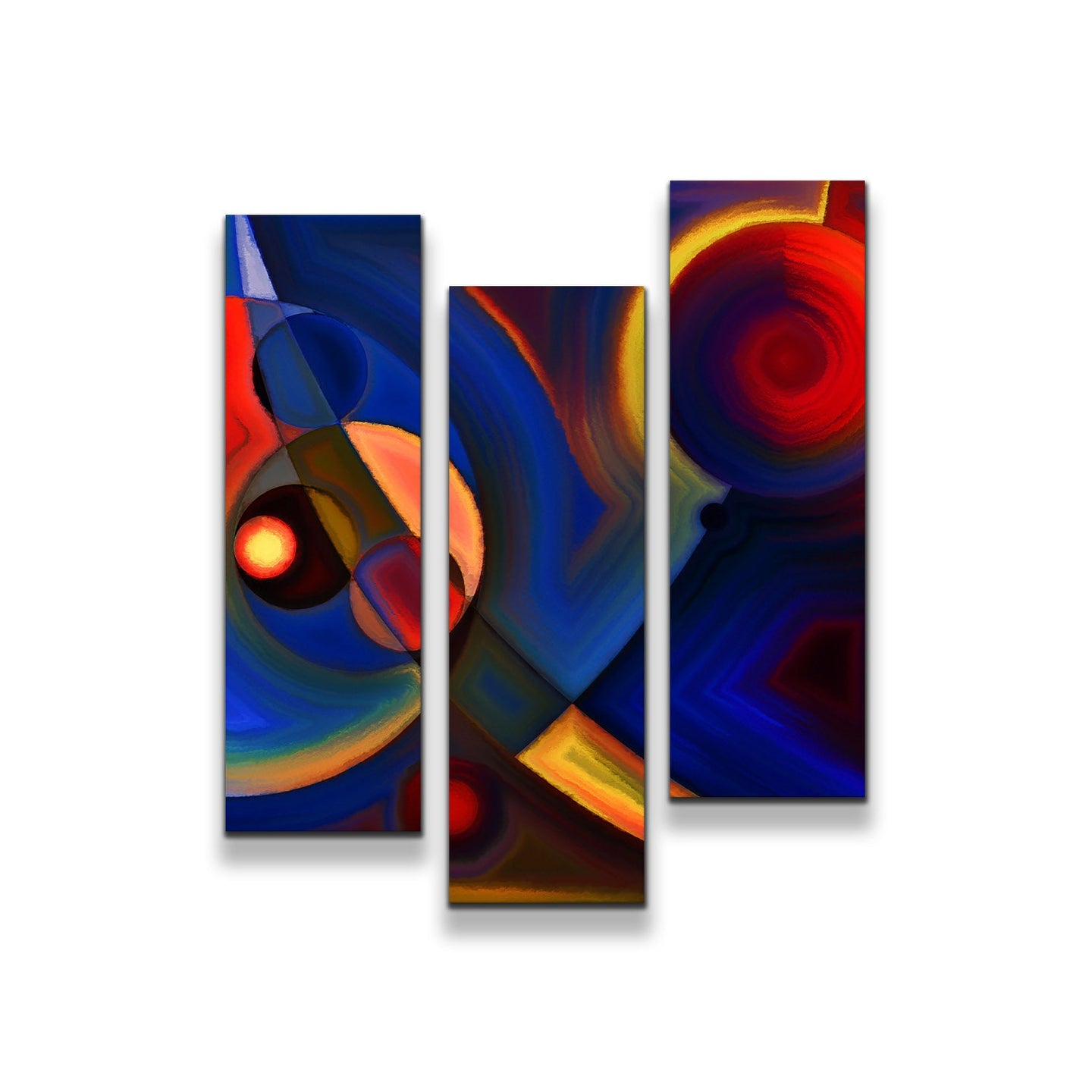 Modern  Abstract  Canvas  Wall  Art  Abstract  Forms  3  Piece  Canvas  Print  Colorful  Modern  Circular  Shapes  Triptych  Multi  Canvas