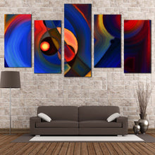 Load image into Gallery viewer, Modern Abstract Canvas Wall Art Abstract Forms  5 Piece Canvas Print Colorful Modern Circle Shapes Multi Canvas For Living Room
