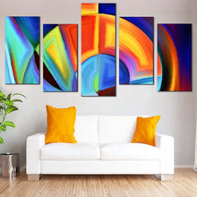 Load image into Gallery viewer, Modern Abstract Canvas Wall Art Abstract Similar 5 Piece Canvas  Blue Orange Contemporary Shape Canvas Print For Your Living Room

