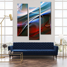 Load image into Gallery viewer, Modern  Abstract  Canvas  Wall  Art  Beautiful  Blue  Abstract  Living  Room  Canvas  Set  Amazing  Red  Abstract  3  Piece  Canvas  Print In Living Room
