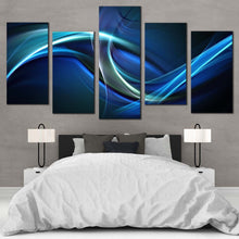 Load image into Gallery viewer, Modern Abstract Canvas Wall Art Blue Green Abstract Waves Canvas Set Beautiful Elegant Abstract  5 Piece Canvas Print For Your Bedroom
