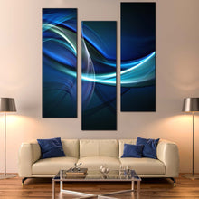 Load image into Gallery viewer, Modern  Abstract  Canvas  Wall  Art  Blue  Green  Abstract  Waves  Canvas  Set  Beautiful  Elegant  Abstract  Living  Room  3  Piece  Canvas  Print For Living Room
