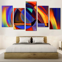 Load image into Gallery viewer, Modern Abstract Canvas Wall Art Colorful Abstract Shape   4 Piece Canvas Print Beautiful Abstract Forms Multi Canvas Artwork For Bedroom
