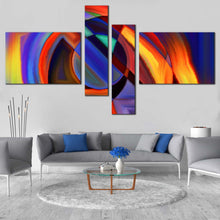 Load image into Gallery viewer, Modern Abstract Canvas Wall Art Colorful Abstract Shape   4 Piece Canvas Print Beautiful Abstract Forms Multi Canvas Artwork In Living Room
