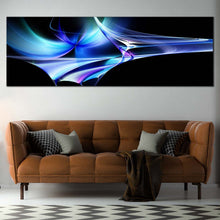 Load image into Gallery viewer, Modern  Abstract  Canvas  Wall  Art  Contemporary  Blue  Abstract  Pattrerns  Wide  Canvas  Beautiful  Green  Abstract  Shapes  Living  Room  Panoramic  Canvas  Print For Living Room
