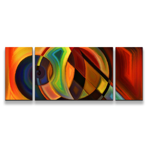 Modern Abstract Canvas Wall Art Modern Art Composition Forms 3 Piece Multi Canvas Sophisticated Colorful Circle Shapes Triptych Canvas Print