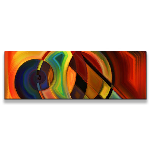 Modern  Abstract  Canvas  Wall  Art  Modern  Art  Composition  Forms  Panoramic  Canvas  Sophisticated  Colorful  Circle  Shapes  1  Piece  Canvas  Print