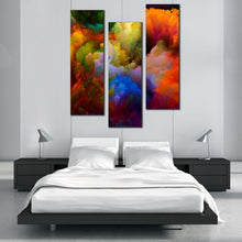 Load image into Gallery viewer, Modern  Abstract  Canvas  Wall  Art  Orange  Green  Composition  Abstract  3  Piece  Multi  Canvas  Abstract  Fractal  Bedroom  Canvas  Print In Bedroom
