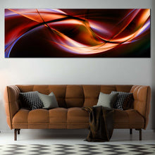 Load image into Gallery viewer, Modern  Abstract  Canvas  Wall  Art  Orange  Red  Abstract  Waves  Living  Room  1  Piece  Canvas  Print  Blue  Abstract  Digital  Illustration  Multi  Canvas  Artwork For Living Room
