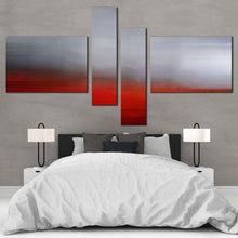 Load image into Gallery viewer, Modern Abstract Canvas Wall Art Red Brush Strokes Abstract Pattern Canvas Print Contemporary Grey Abstract Bedroom 4 Piece Canvas Artwork For Bedroom

