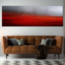 Load image into Gallery viewer, Modern  Abstract  Canvas  Wall  Art  Red  Brush  Strokes  Abstract  Pattern  Canvas  Print  Contemporary  Grey  Abstract  Living  Room  Panoramic  Canvas For Living Room
