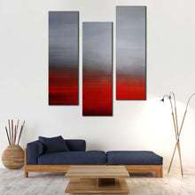 Load image into Gallery viewer, Modern  Abstract  Canvas  Wall  Art  Red  Brush  Strokes  Abstract  Pattern  Living  Room  3  Piece  Canvas  Print  Contemporary  Grey  Abstract  Canvas For Living Room
