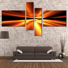 Load image into Gallery viewer, Modern Abstract Canvas Wall Art Yellow Abstract Lights     4 Piece Canvas Canvas Orange Abstract Pattern Canvas Print In Living room
